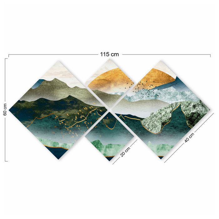 Wallity Cuadro Decorativo de MDF Multicolor (4 Piezas) Wallity Cuadro Decorativo de MDF Multicolor (4 Piezas)